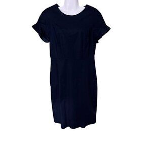 J Crew Navy Blue Short Sleeve Sheath Dress Womens M